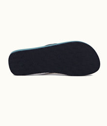 Haston Cork Embossed Logo Slider Sandals | Navy/Silver Green