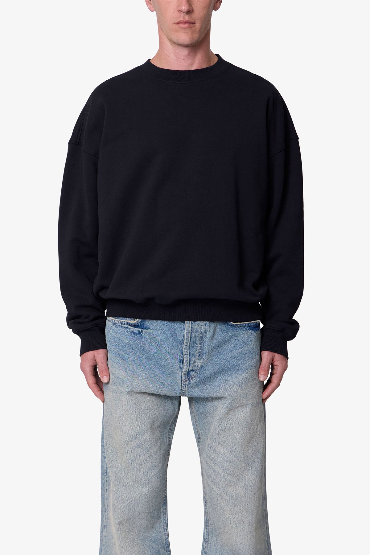 Heavy Basic Crewneck Sweater | Black