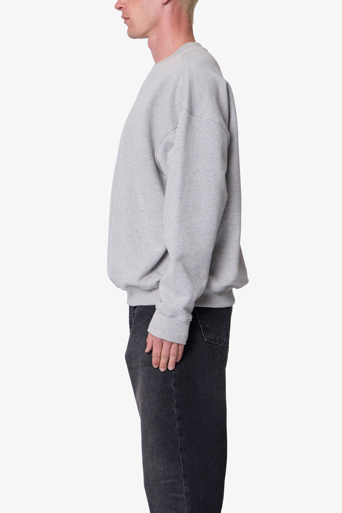 Heavy Basic Crewneck Sweater | Heather Grey