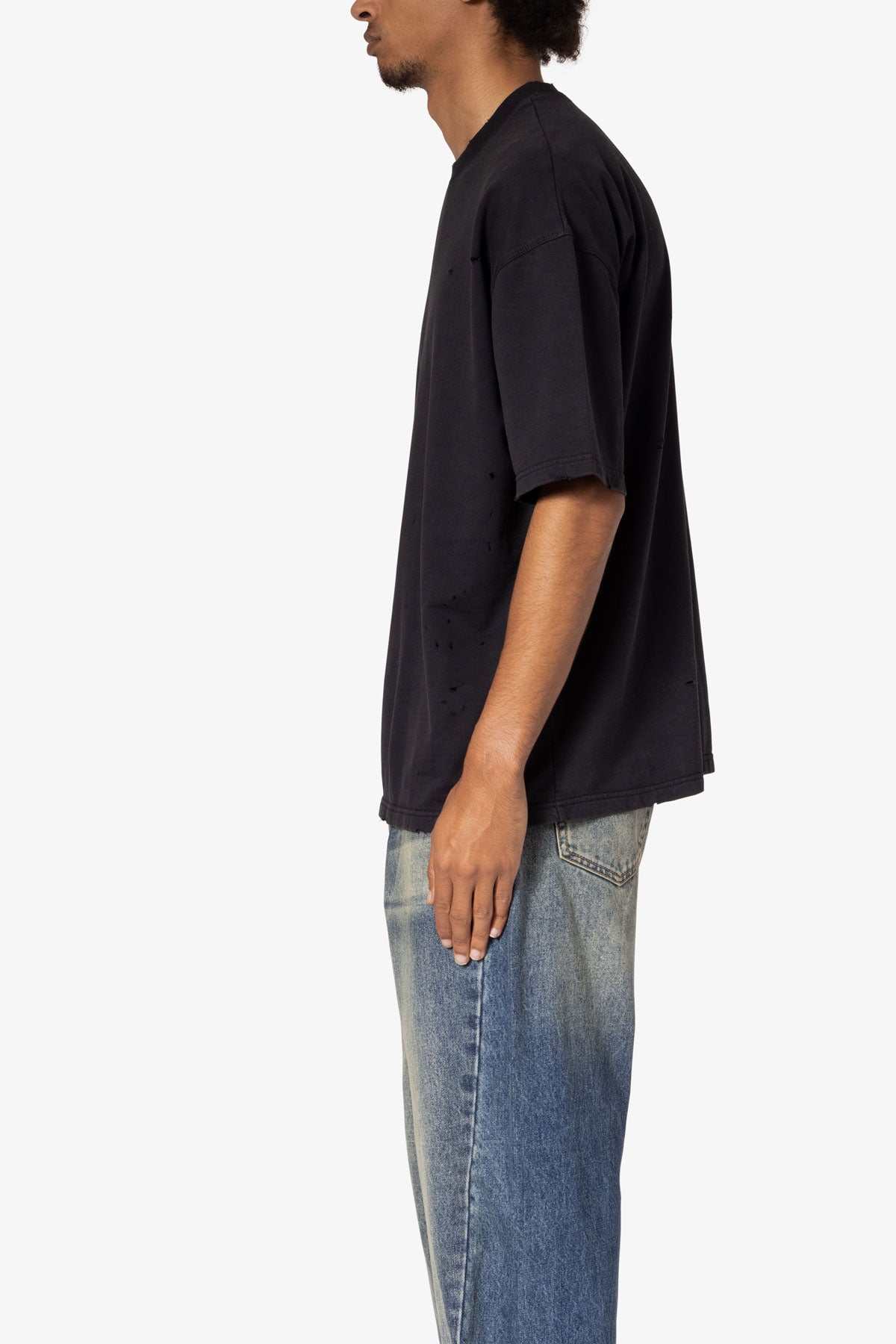 Heavy Distressed Tee | Black