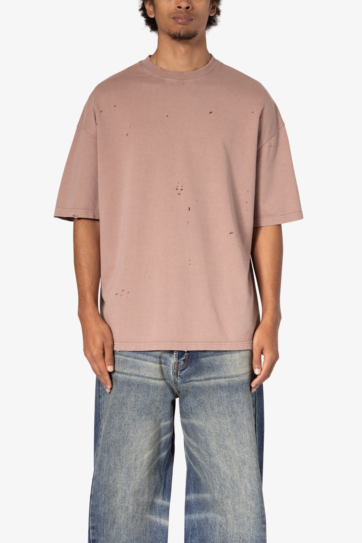 Heavy Distressed Tee | Mauve