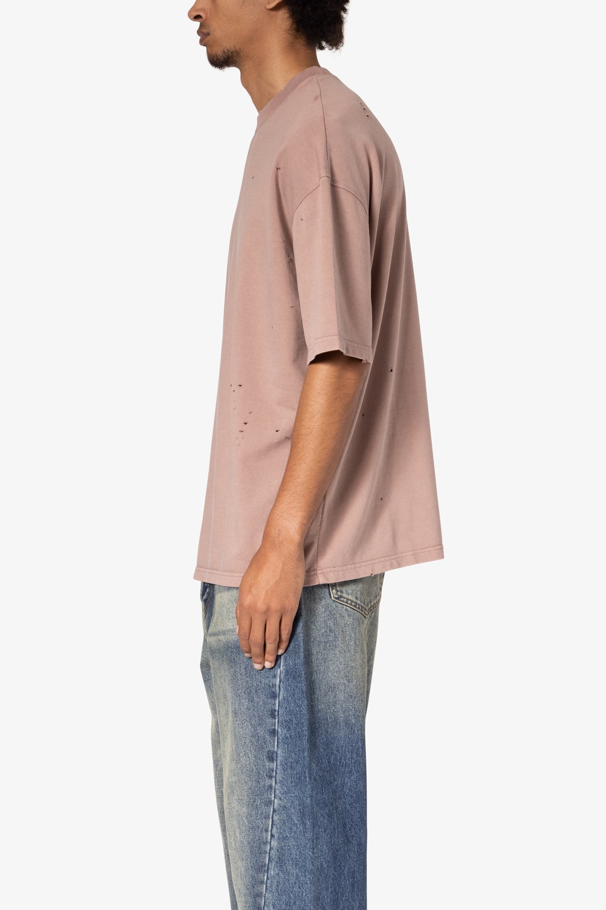 Heavy Distressed Tee | Mauve
