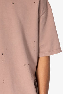 Heavy Distressed Tee | Mauve