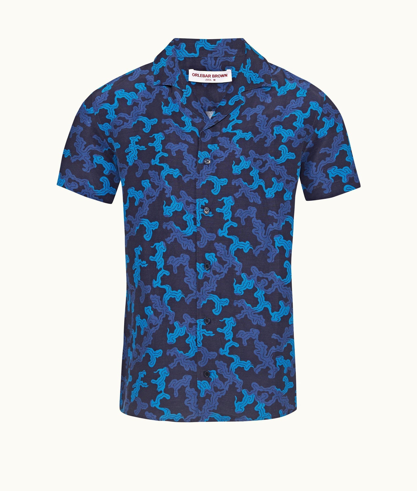 Hibbert Linen Current Capri Collar Shirt | Dark Sapphire