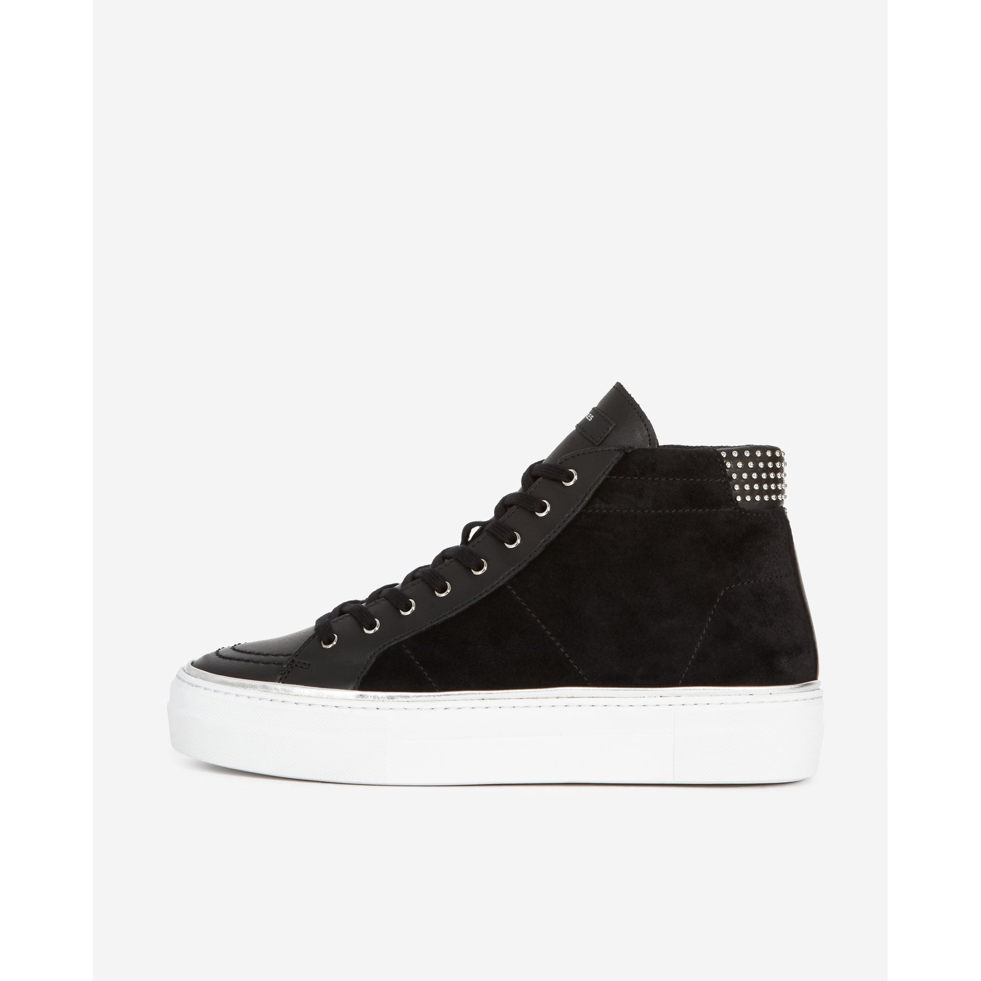 High-Top Sneakers With Suede | Women | Black