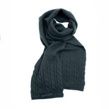 Womens | Cashmere Scarf with Cables | Black