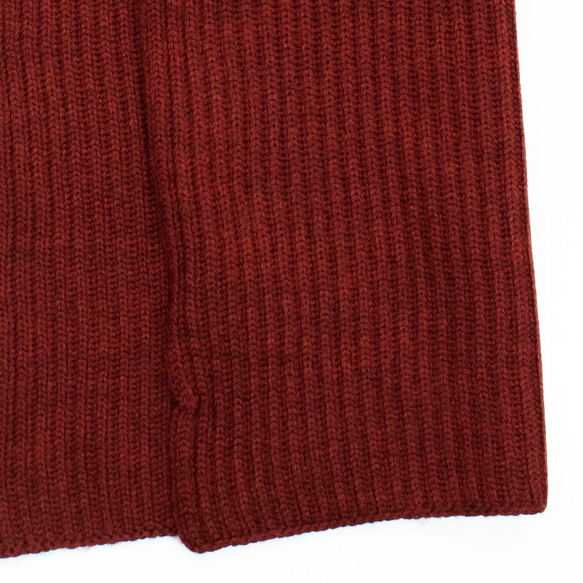 Merino Ribbed Scarf | Red