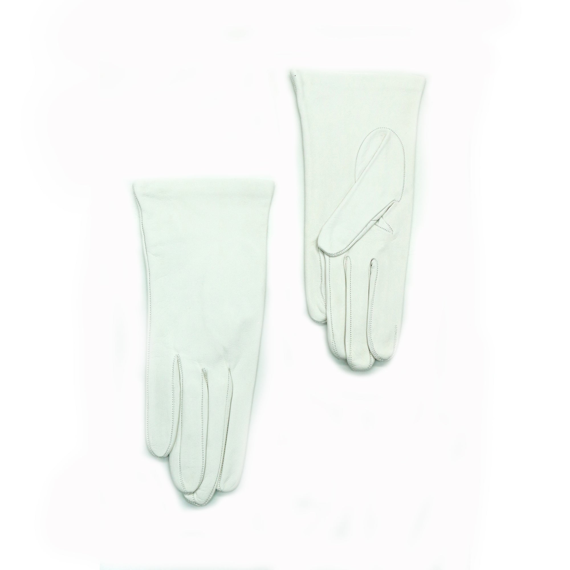 Womens | Silk Lined Leather Gloves | White