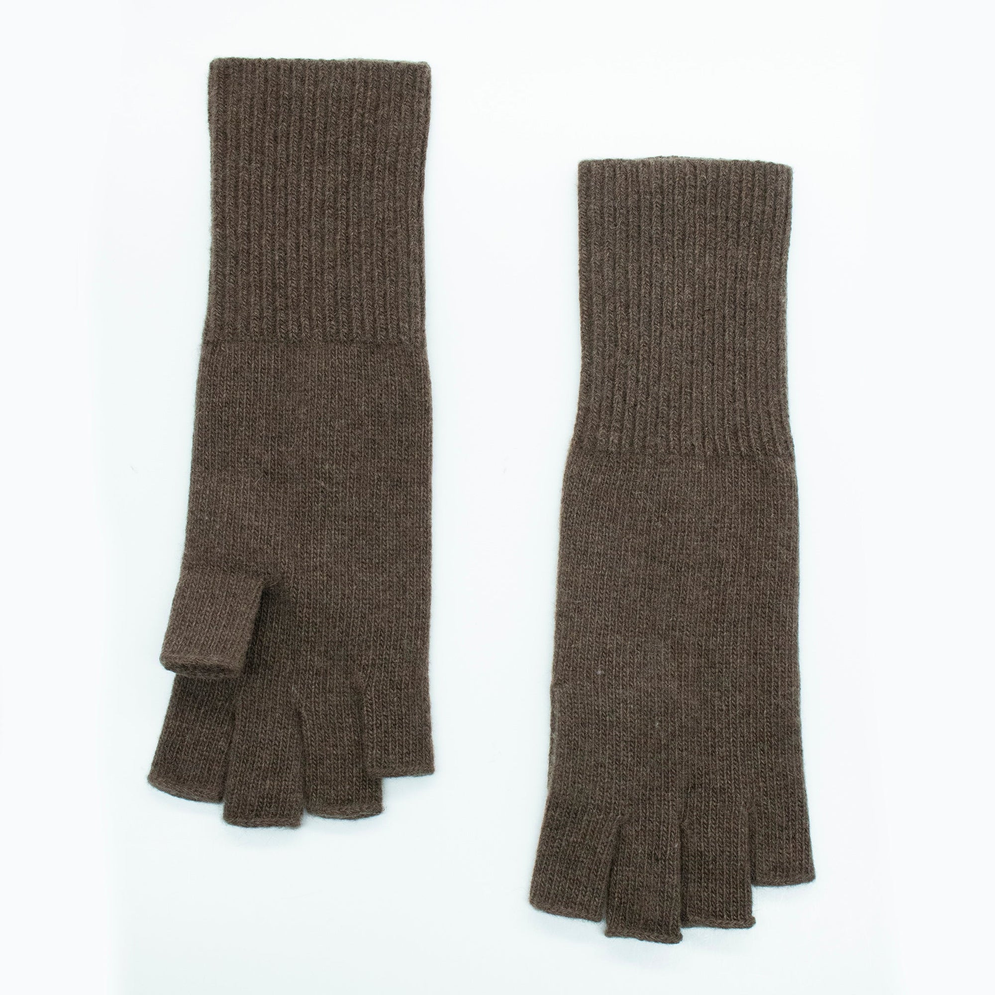 Cashmere Fingerless Gloves | Heather Brown