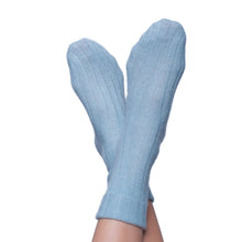 Cashmere Ribbed Socks | Baby Blue