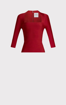 Icon Square Neck Top | Wine