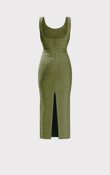 Icon Square Neck Gown | Olive