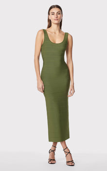 Icon Square Neck Gown | Olive