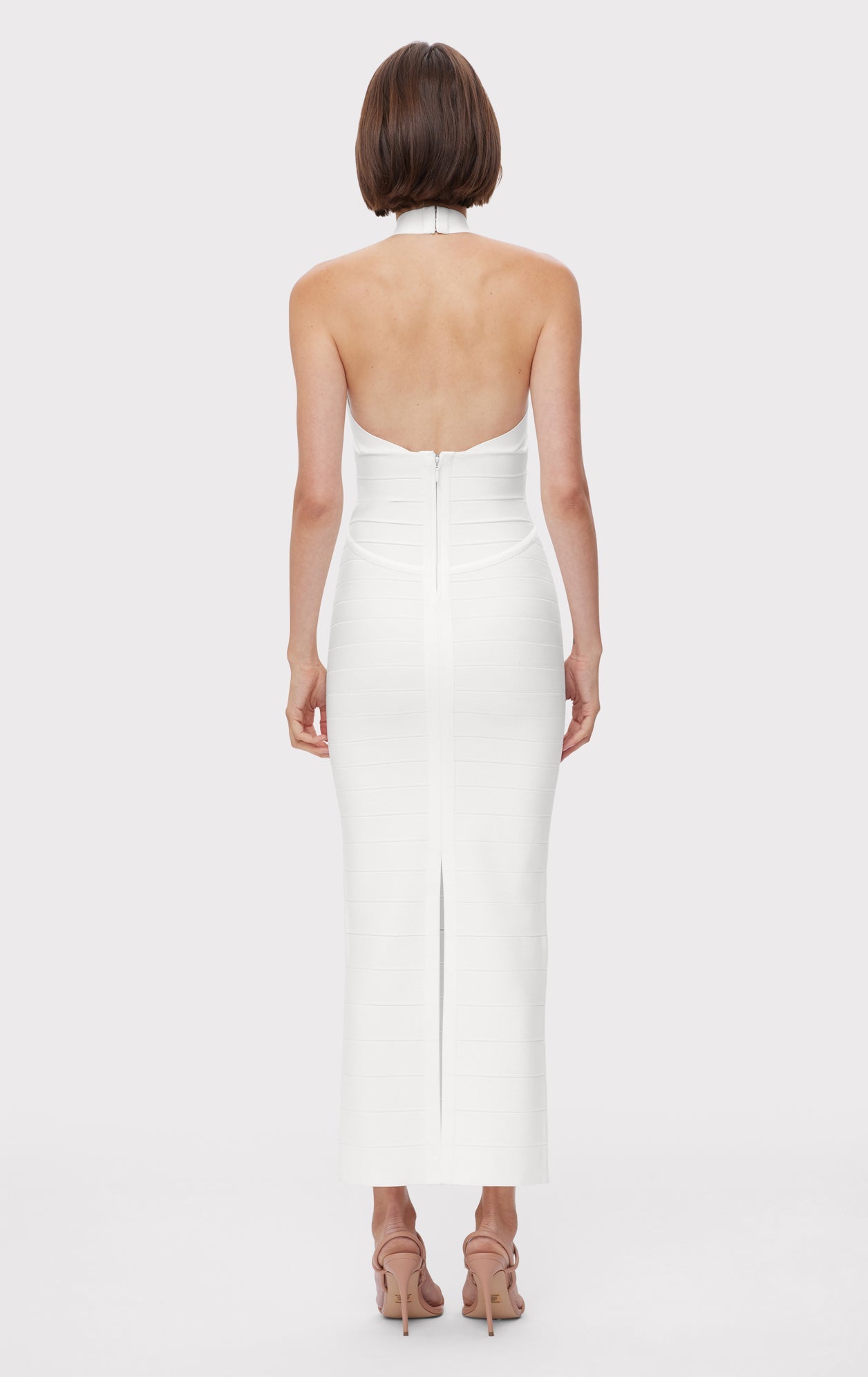 Icon Bandage Halter Gown | Alabaster