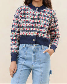 Color: Blue Jean Floral Intarsia