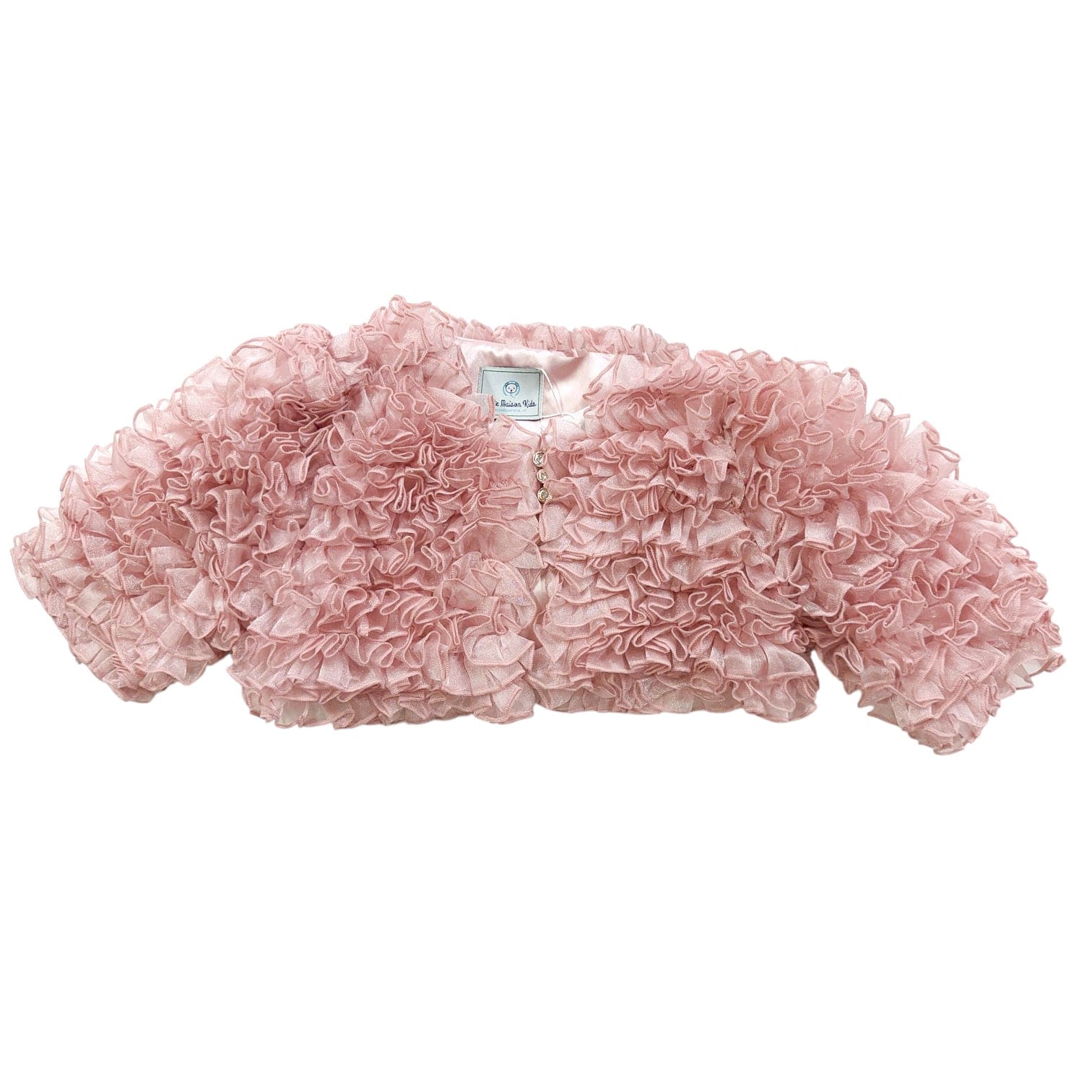 Girl | Vivian Ruffle Organza Jacket | Dusty Pink