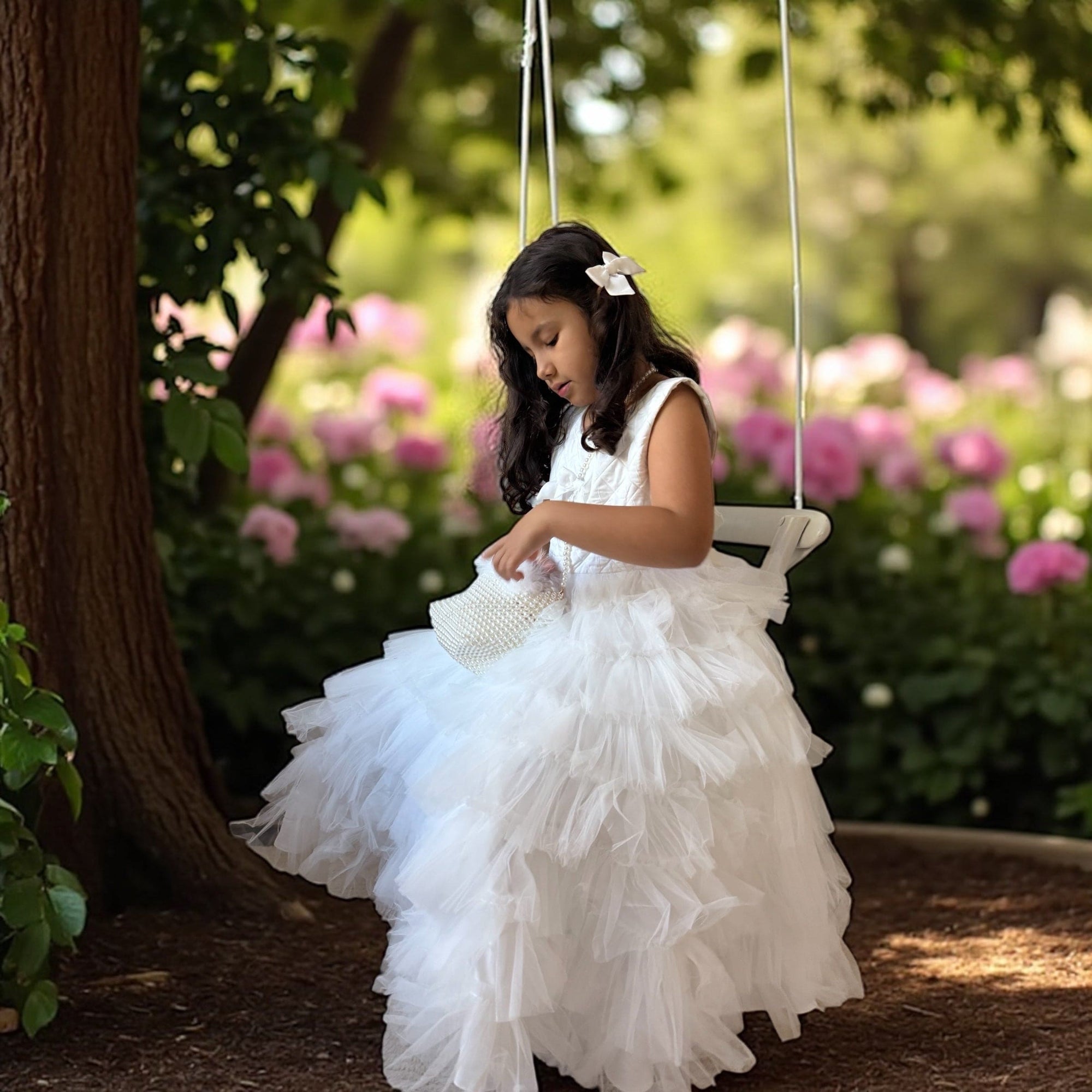 Girl | Poppy Quilted Dress | White