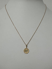 Zodiac Coin Pendant Necklace | 10K Yellow Gold