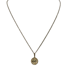 Zodiac Coin Pendant Necklace | 10K Yellow Gold