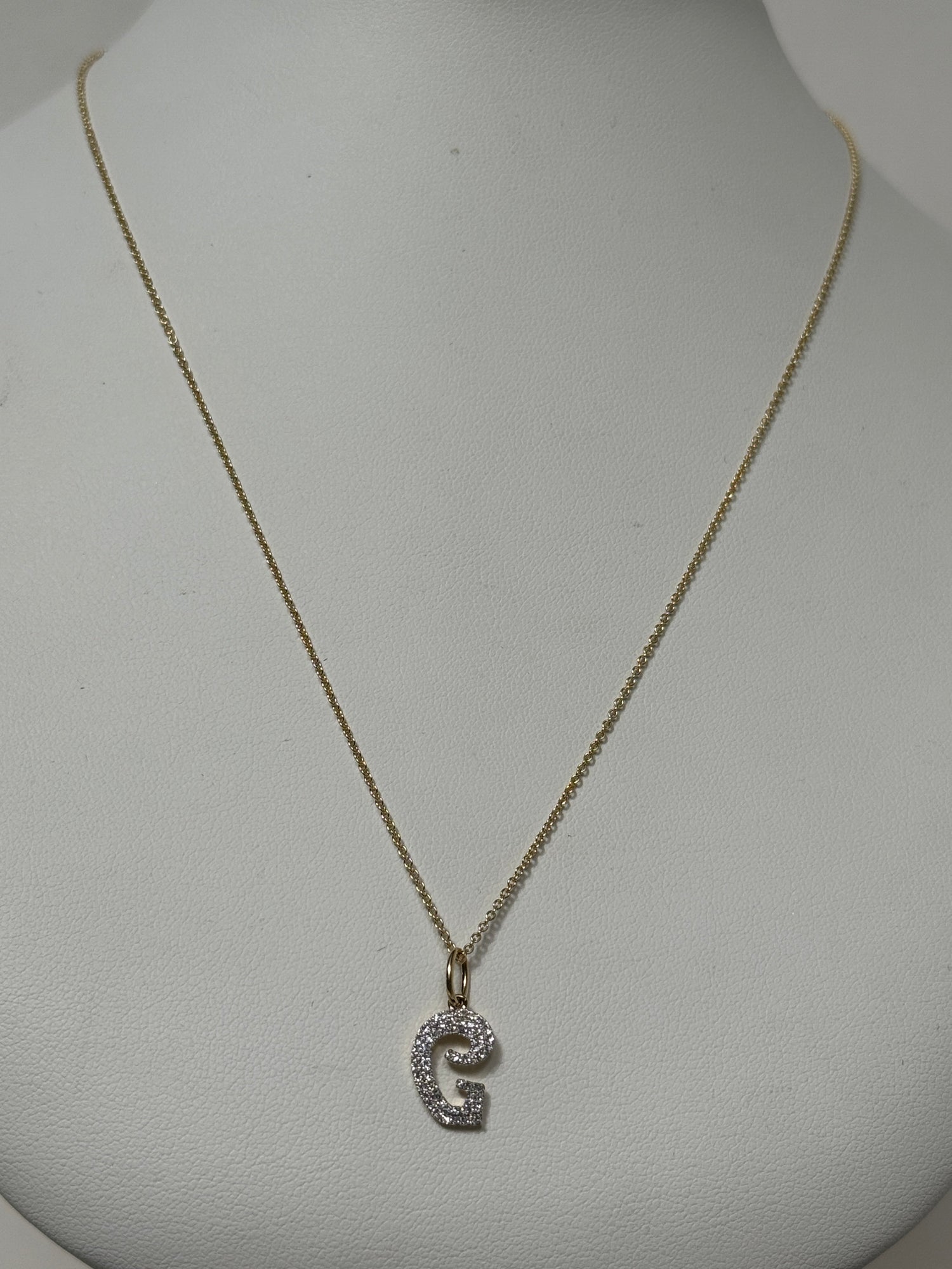 Elysee Initial Necklace | 14K Yellow Gold | White Diamond