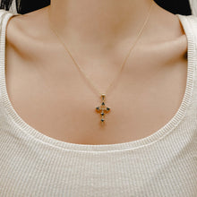 The Single Emerald Cross Necklace | 18KT Gold Vermeil