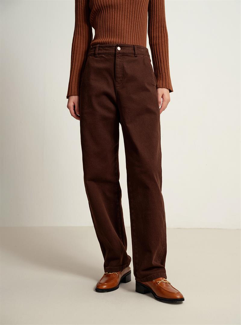Straight-Leg Trousers | Brown