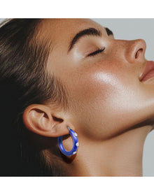 Ibiza After Dark Periwinkle Rhodium Silver Hoops | Periwinkle Rhodium Plated Silver