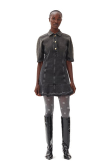 Tint Edge Denim Mini Dress | Washed Black/Black