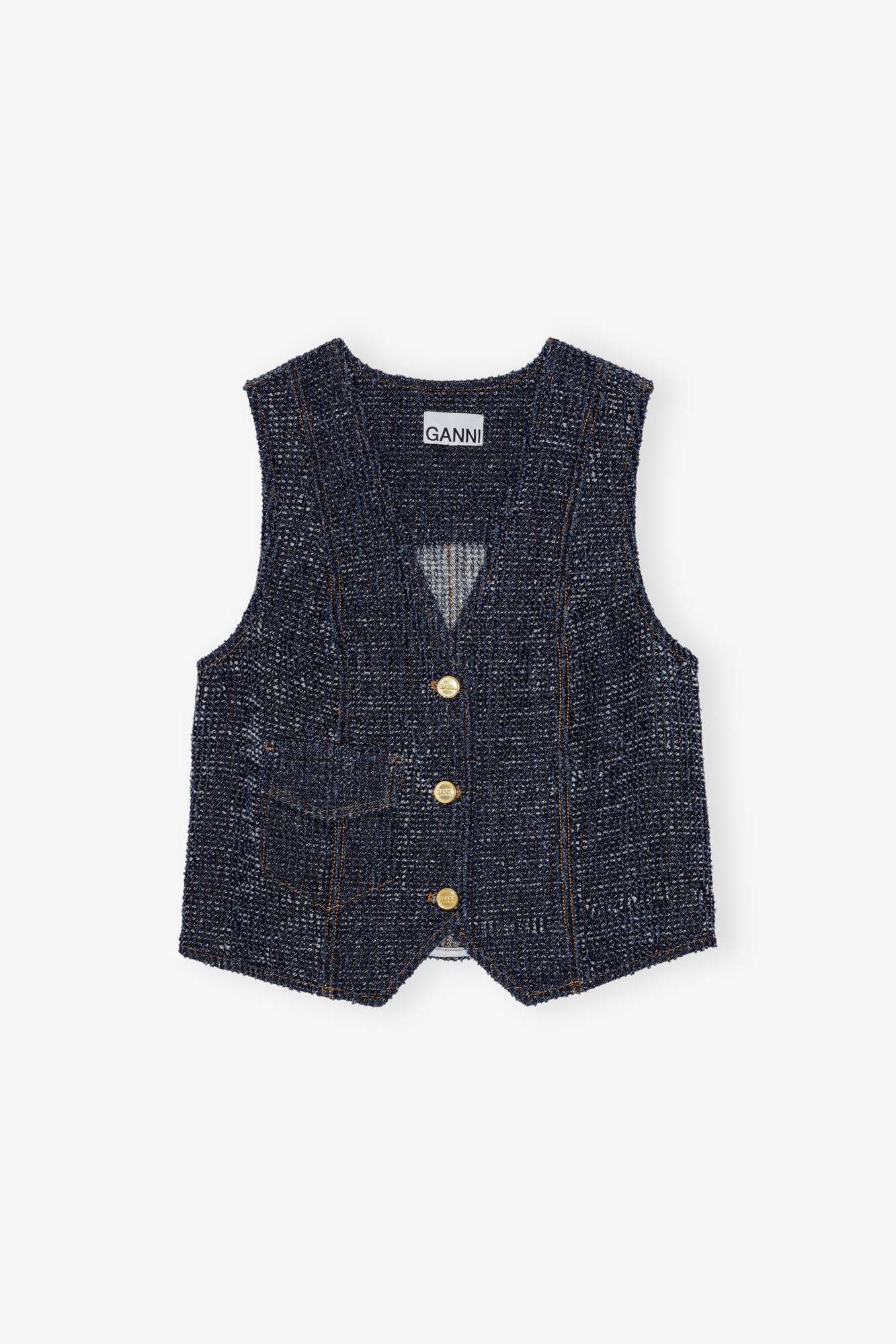 Fluffy Denim Waistcoat | Rinse