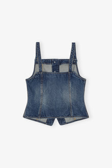 Heavy Washed Denim Top | Mid Blue Vintage