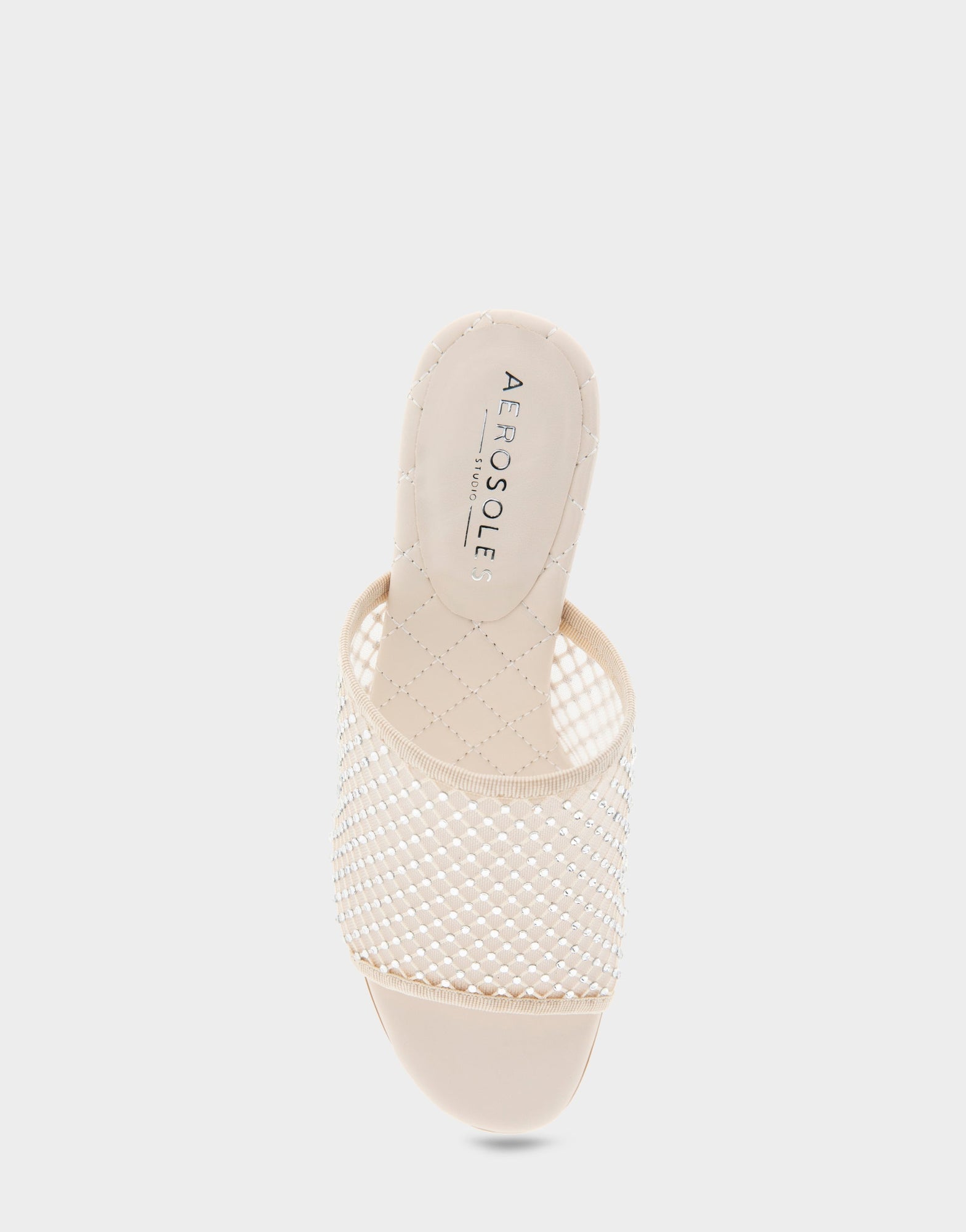 Jamila Sandal | Crystal/Eggnog Mesh Fabric