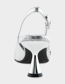 Jaya Pumps | Silver Mirror Metallic Faux Leather