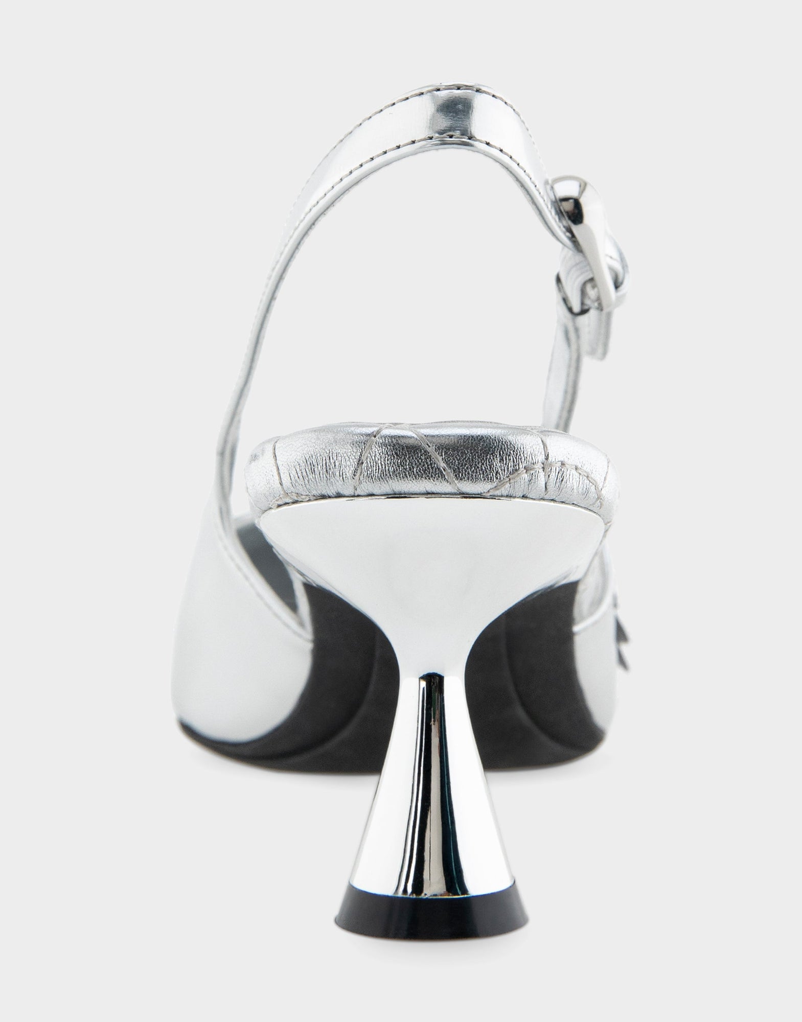 Jaya Pumps | Silver Mirror Metallic Faux Leather