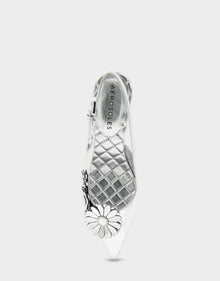 Jaya Pumps | Silver Mirror Metallic Faux Leather