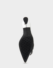 Jaya Pumps | Silver Mirror Metallic Faux Leather