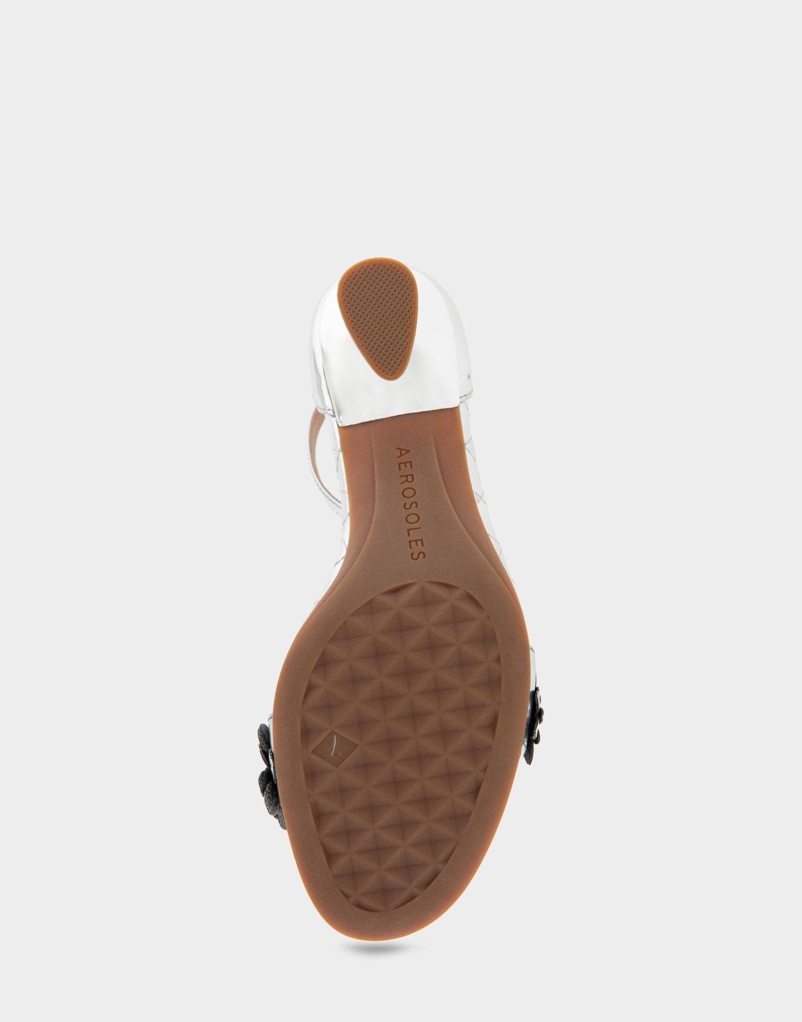 Jazzier Sandal | Silver Mirror Floral Faux Leather