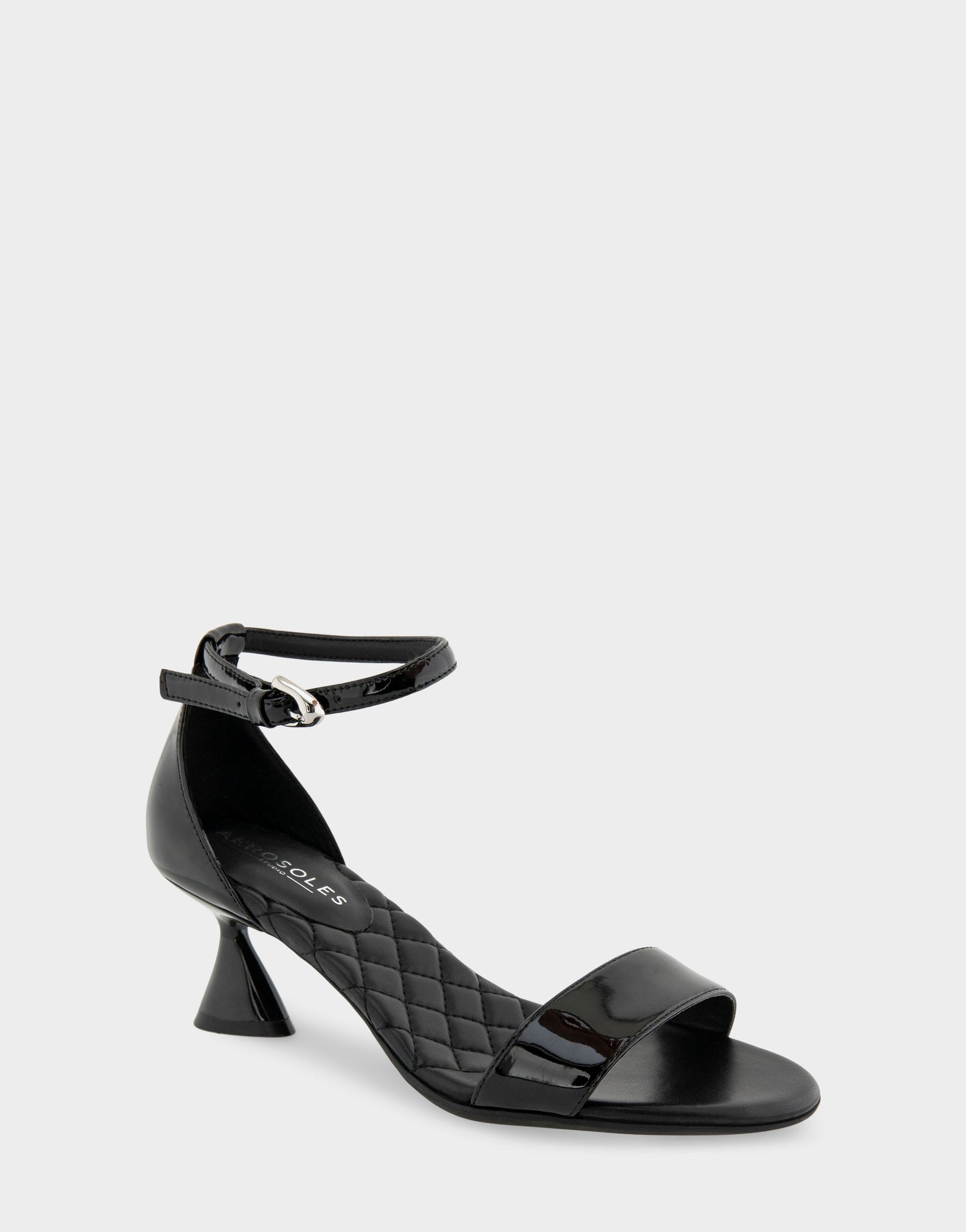 Jazzy Sandal | Black Patent Faux Leather