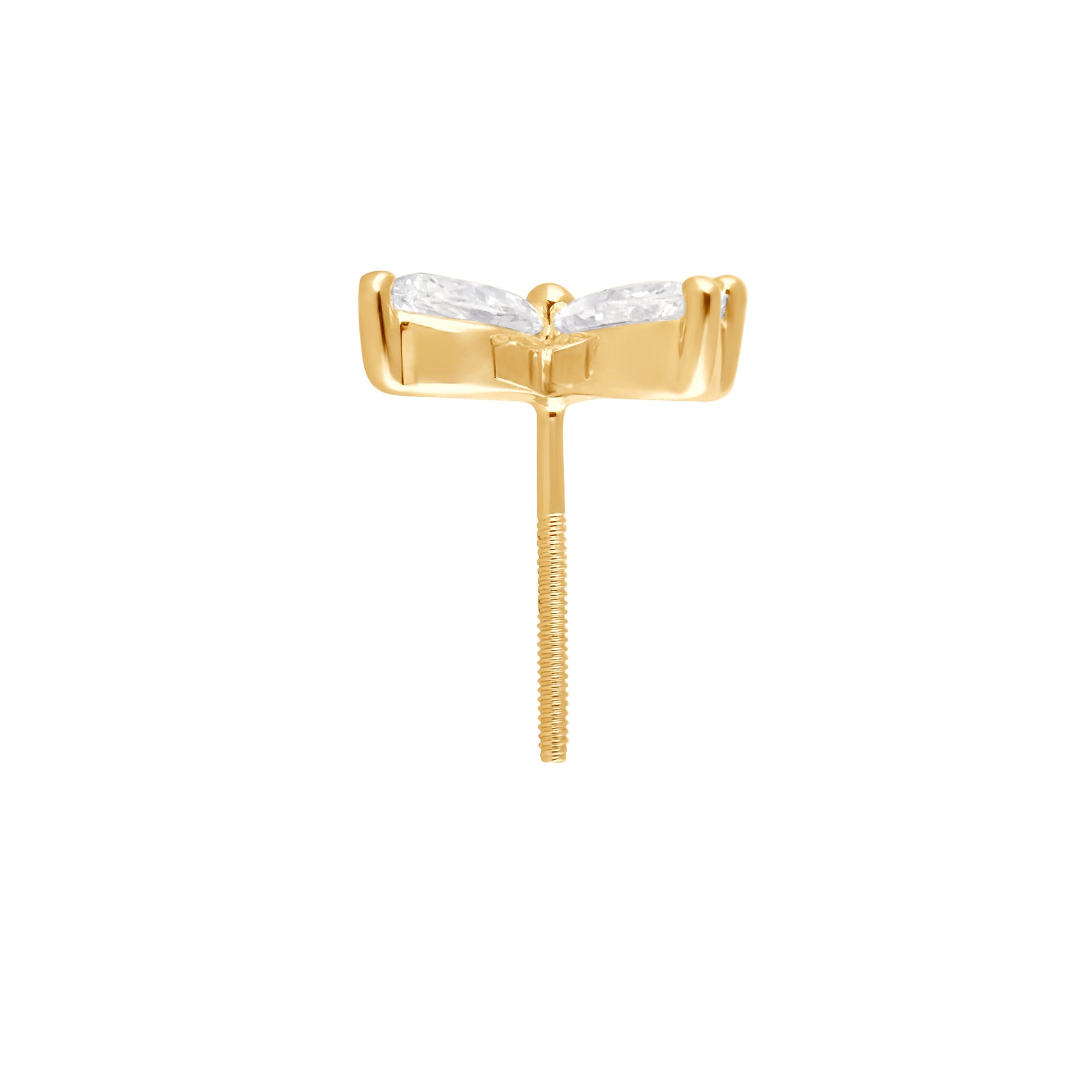 0.65 CT Marquise Natural Diamond | Stud Earrings | 14K Yellow Gold | J-K Color | VS Clarity