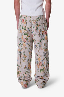 Jacquard Rose Cargo Pants | Gold