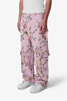 Jacquard Rose Cargo Pants | Pink