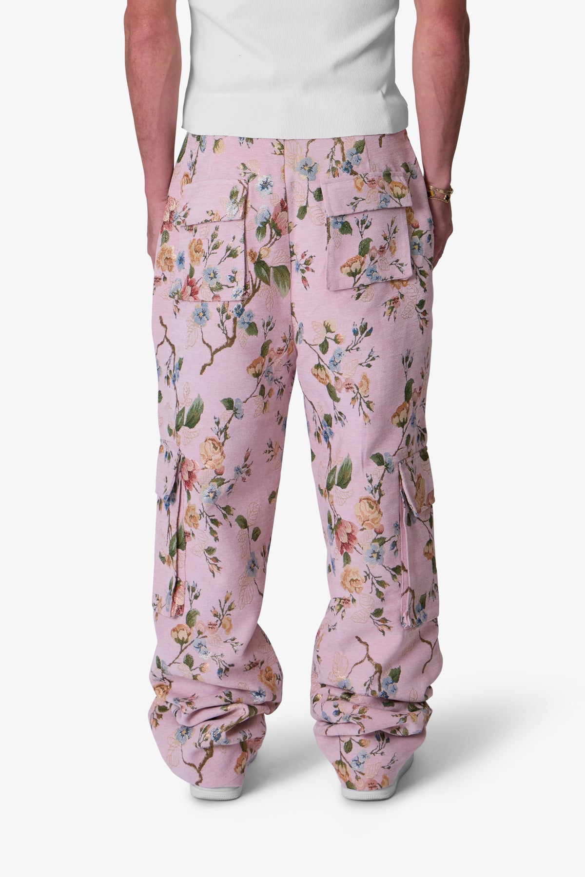 Jacquard Rose Cargo Pants | Pink