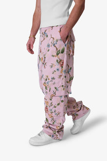 Jacquard Rose Cargo Pants | Pink