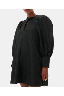 Jacquard Organza Mini Dress | Black