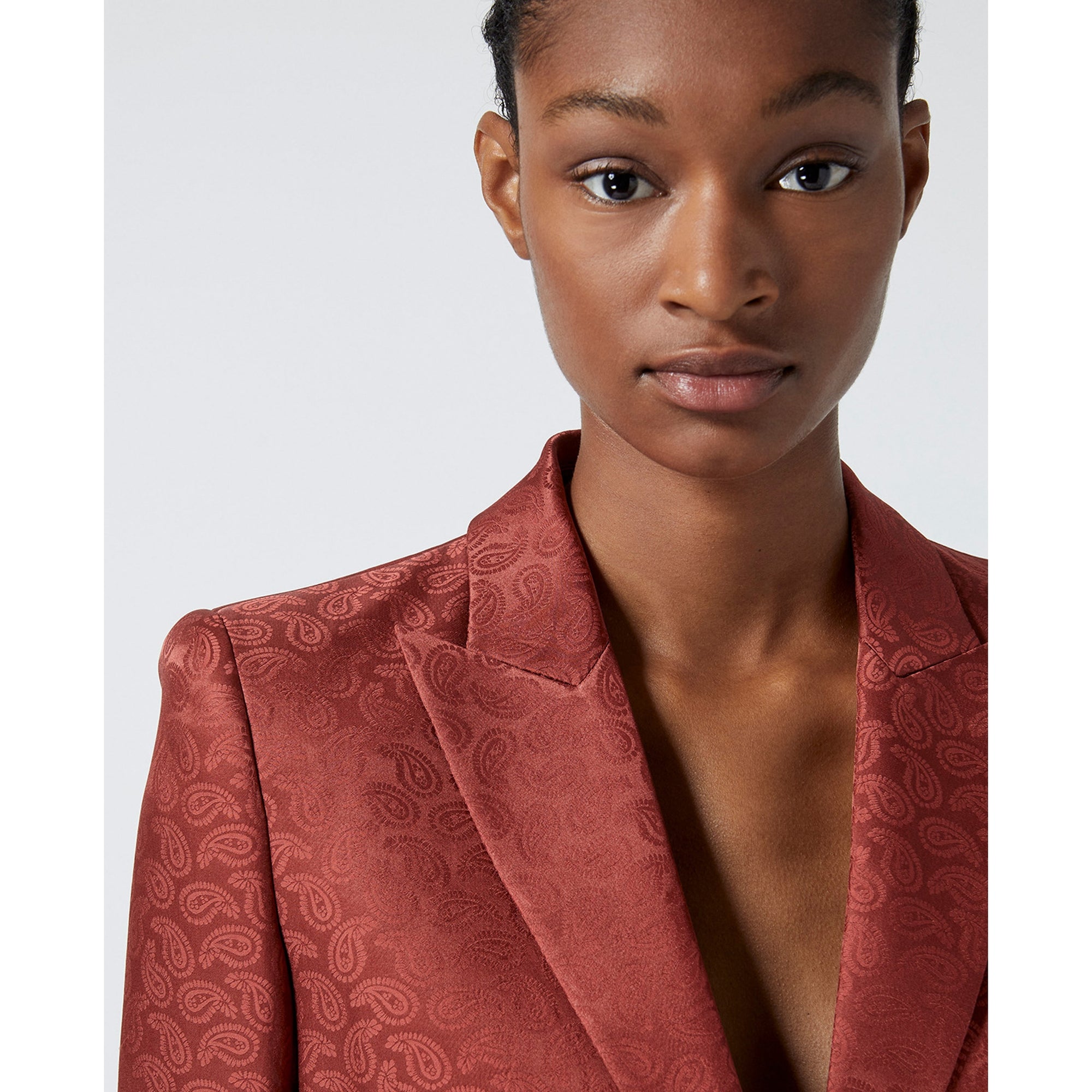 Jacquard Satin Suit Jacket | Women | Pink