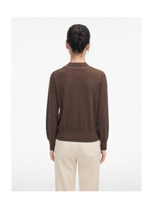 Jacquard Yak Wool Sweater | Brown
