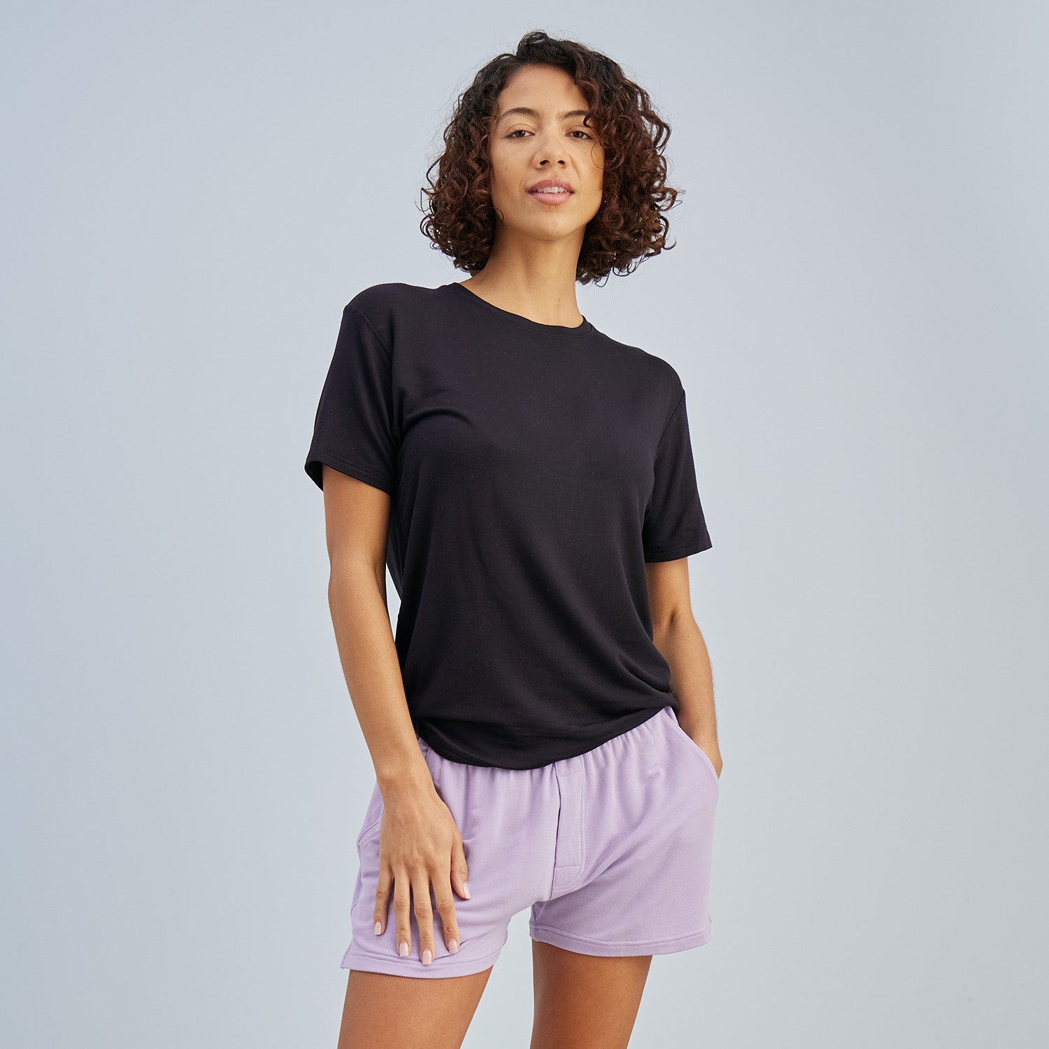 Modal French Terry House Shorts | Lavender/Mint