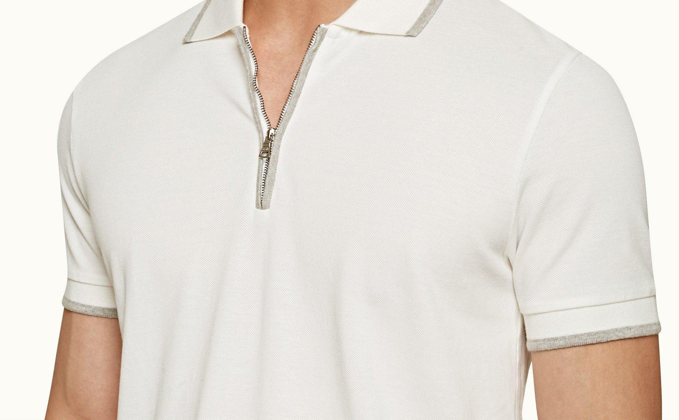 Jarrett Classic Fit Contrast Tipping Zip Placket Polo Shirt | Cloud