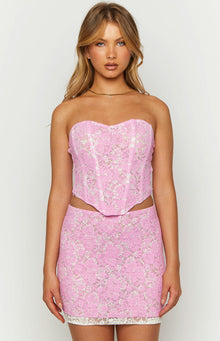 Jem Lace Mini Skirt | Pink