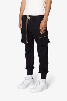 Jersey Cargo Pocket Sweatpants | Black