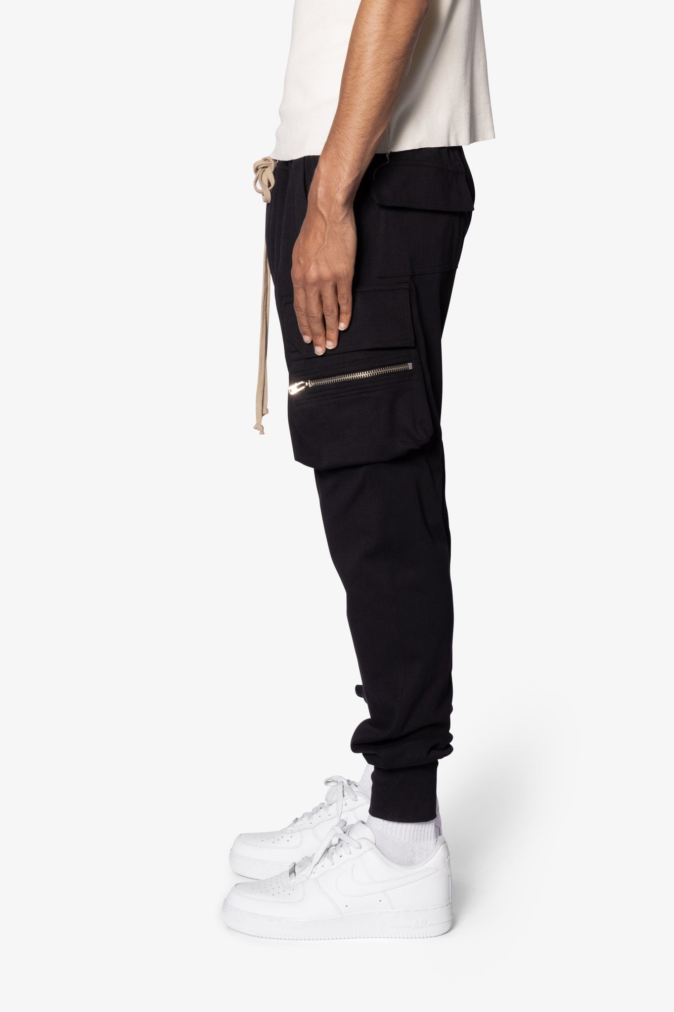 Jersey Cargo Pocket Sweatpants | Black